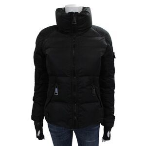 SAM New York Women Puffer Jacket Black Nylon Long Sleeve Zip Size XS